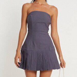 Payoda Bandeau Mini Dress Dark Grey